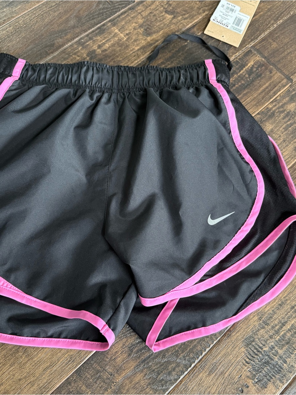 Nike Women Black Athletic Shorts with Pink Piping